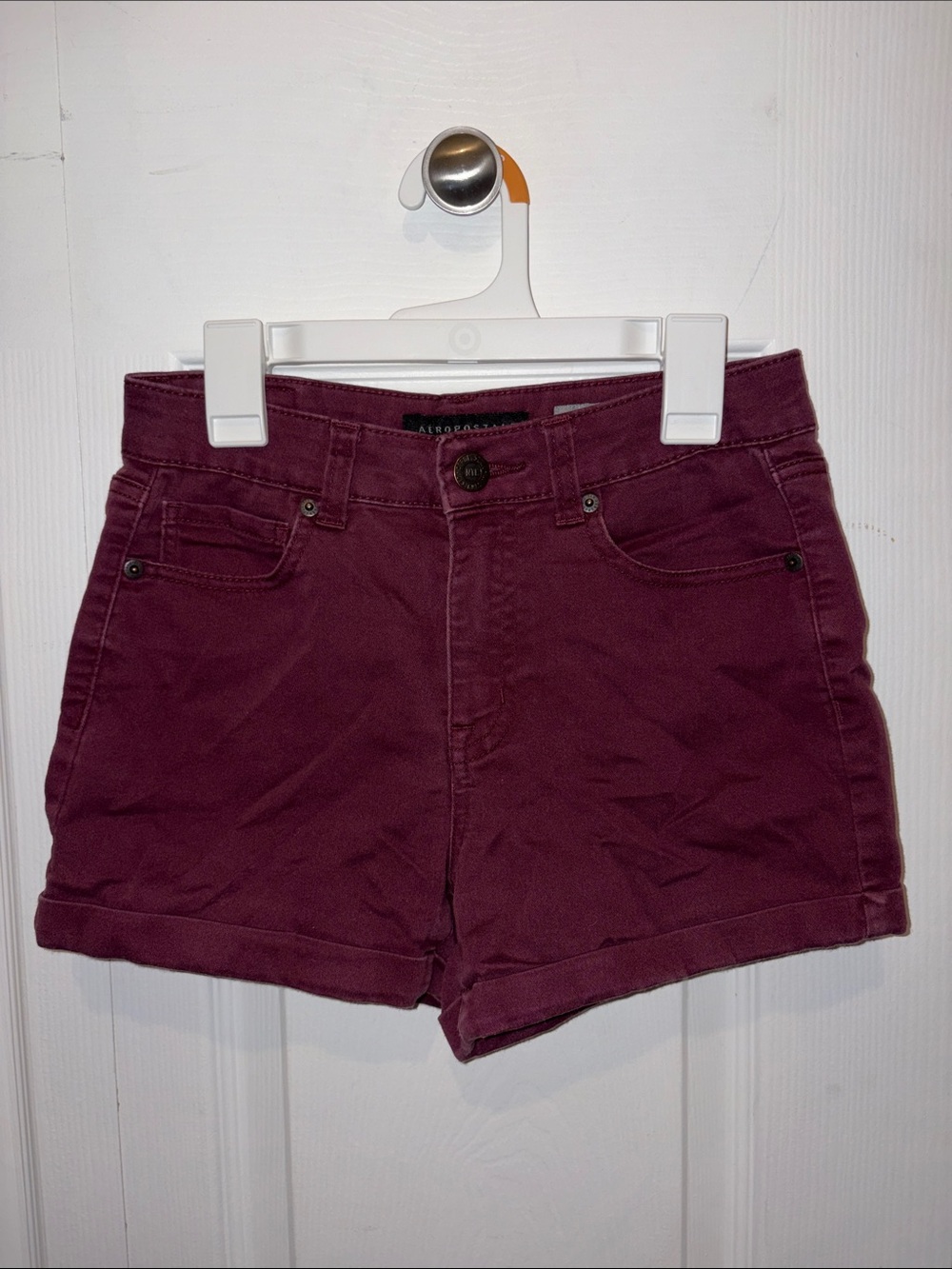 Aeropostale Plum High-Rise Jean Shorts